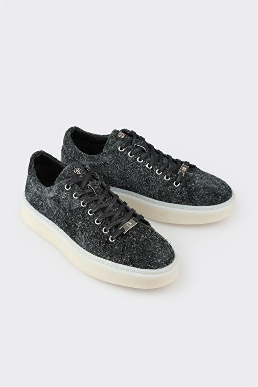 Siyah Deri Erkek Spor Ayakkabı - Görsel 3