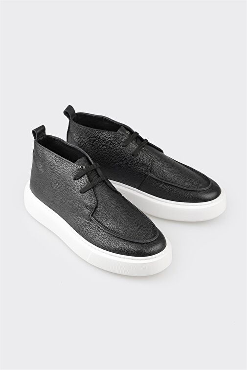 Siyah Deri Erkek Spor Bot - Görsel 3