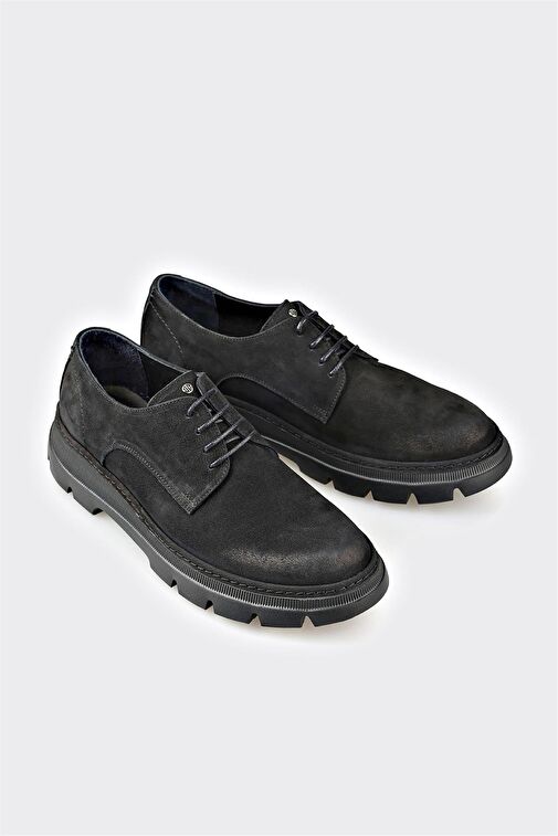 Siyah Deri Erkek Günlük Ayakkabı - Görsel 3