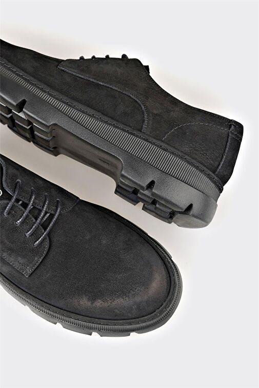 Siyah Deri Erkek Günlük Ayakkabı - Görsel 6