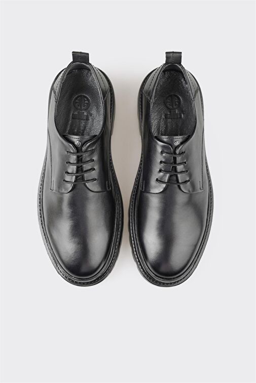 Siyah Deri Erkek Günlük Ayakkabı - Görsel 5