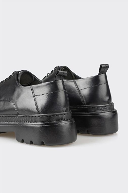Siyah Deri Erkek Günlük Ayakkabı - Görsel 6