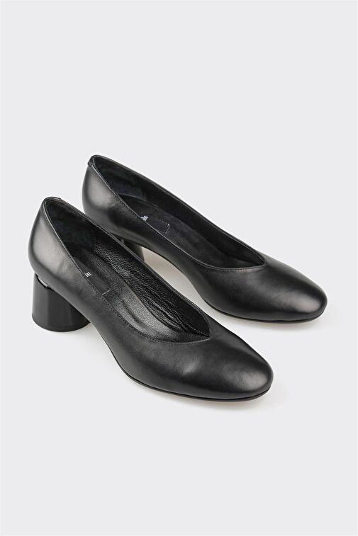 Elle Elle Renkli Siyah Deri Kadın Topuklu Ayakkabı | Boyner Renkli - 3. görsel