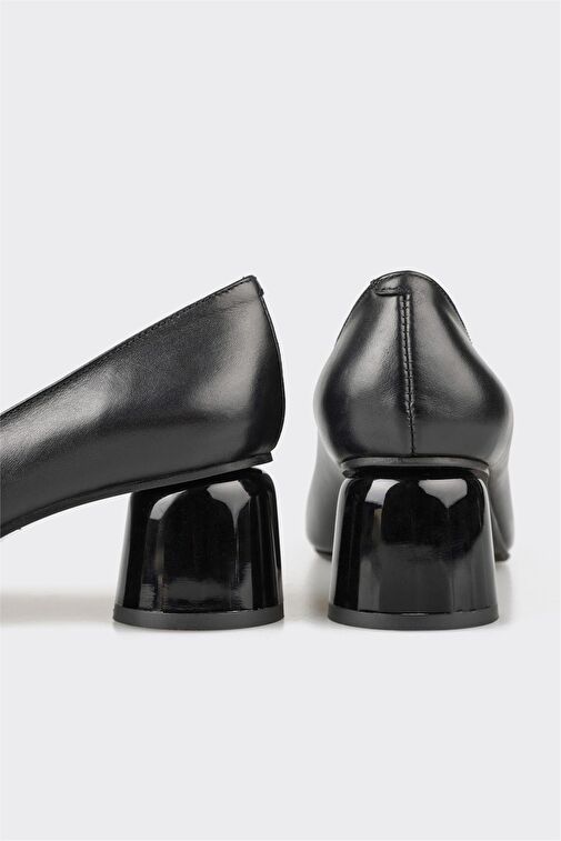 Elle Elle Renkli Siyah Deri Kadın Topuklu Ayakkabı | Boyner Renkli - 5. görsel