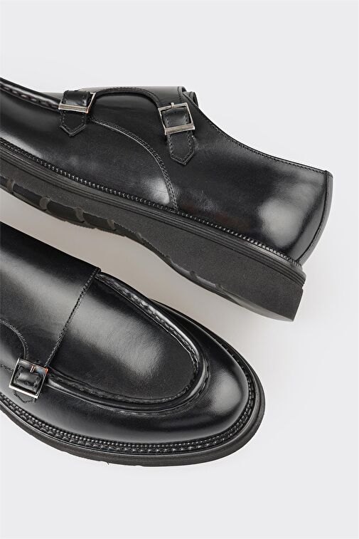 Siyah Deri Erkek Günlük Ayakkabı - Görsel 6