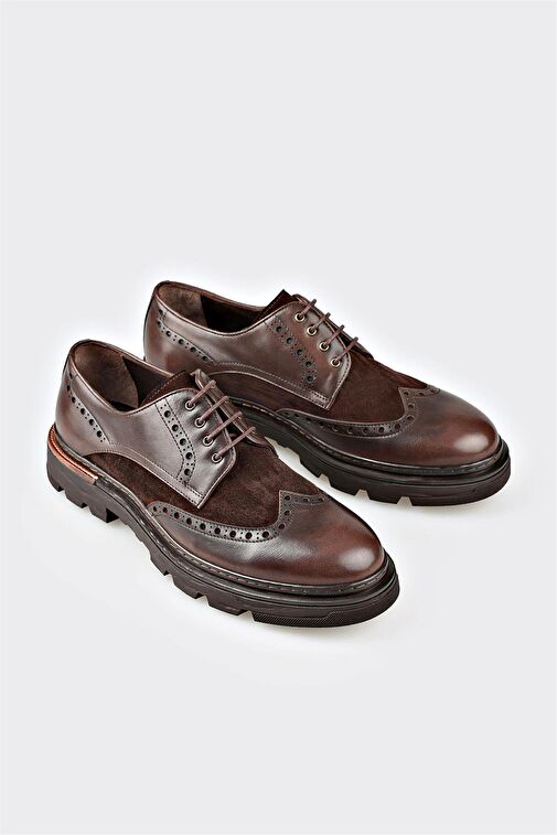 Kahve Deri Erkek Günlük Ayakkabı - Görsel 3