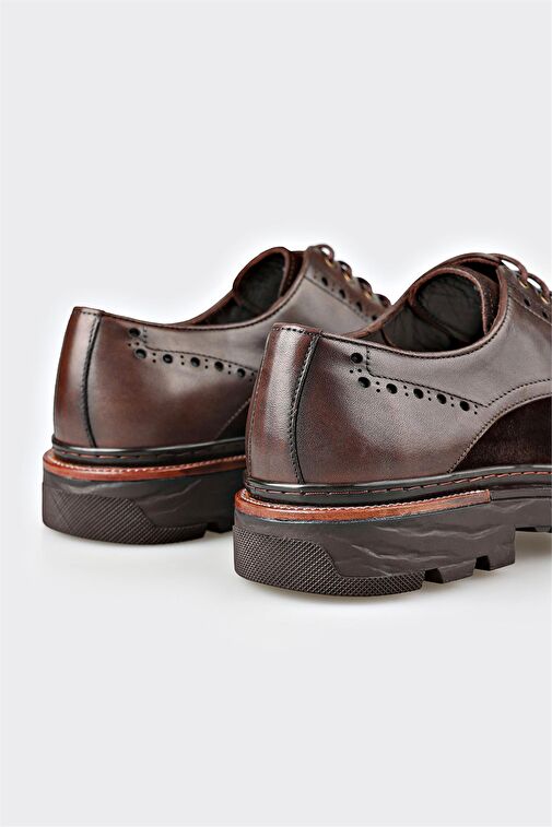 Kahve Deri Erkek Günlük Ayakkabı - Görsel 6