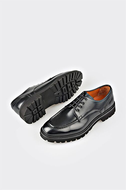 Elle Siyah Erkek Deri Günlük Ayakkabı TIMEO - Görsel 4