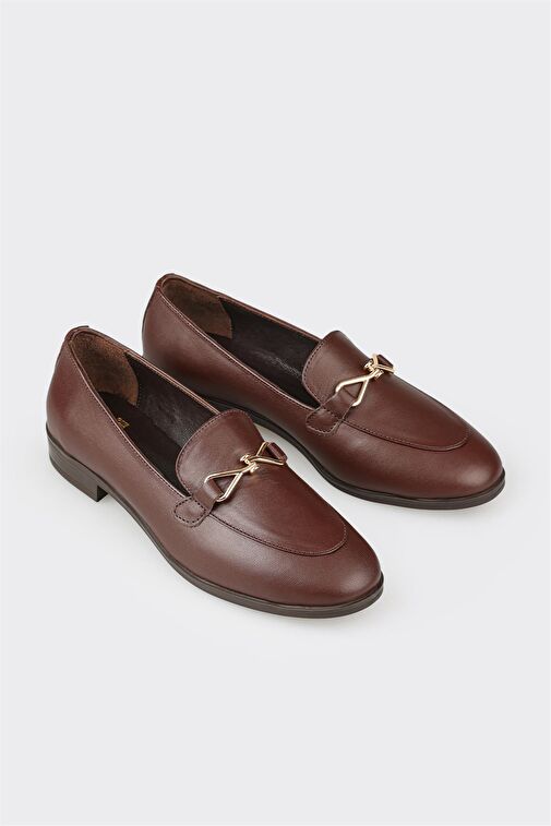 Elle Kahverengi Kadın Deri Loafer NOYEK-1 - Görsel 3