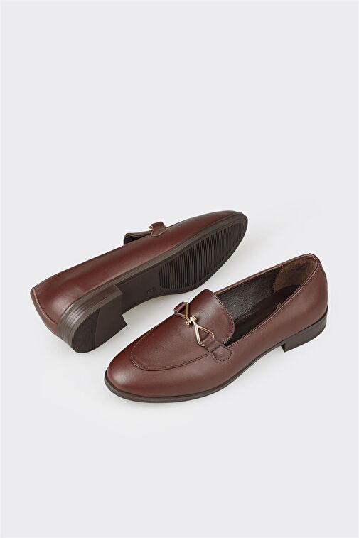 Elle Kahverengi Kadın Deri Loafer NOYEK-1 - Görsel 4