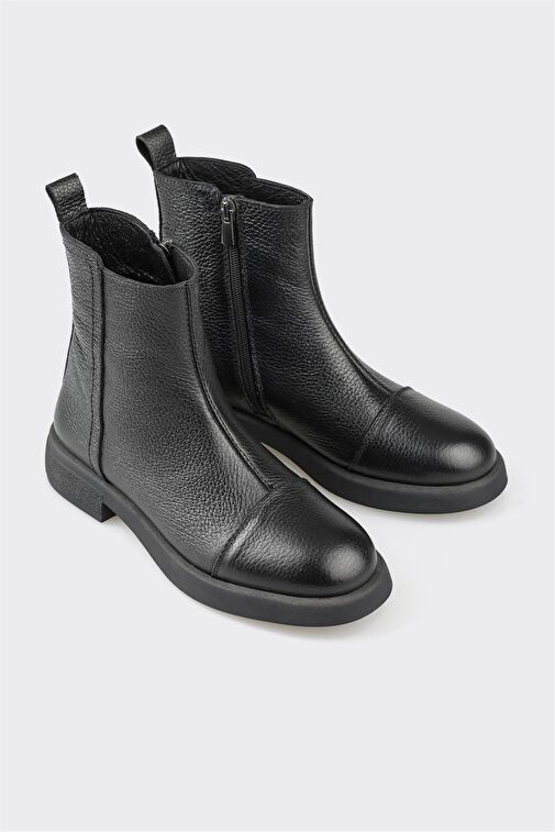 Siyah Deri Kadın Günlük Bot - Görsel 3