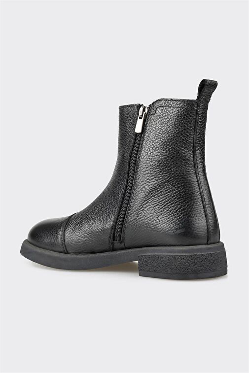 Siyah Deri Kadın Günlük Bot - Görsel 4