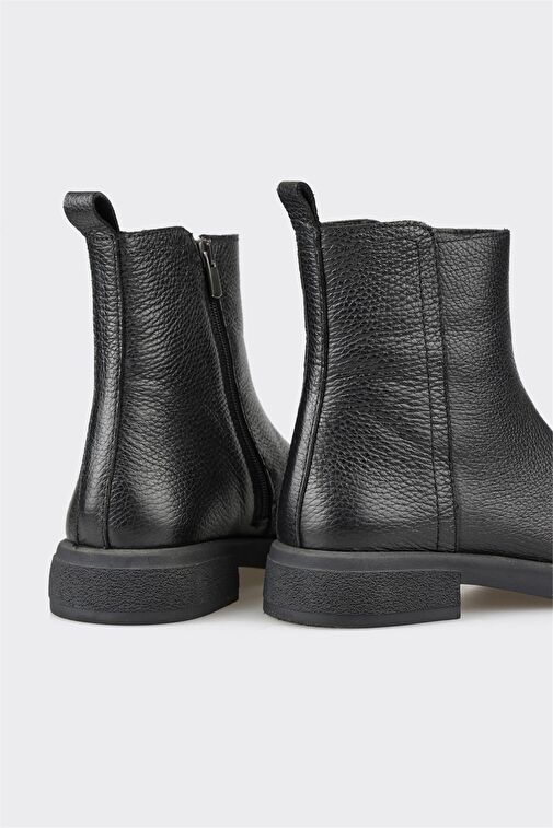 Siyah Deri Kadın Günlük Bot - Görsel 5