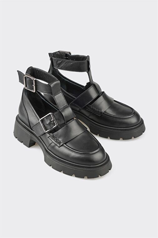 Siyah Deri Kadın Günlük Bot - Görsel 3