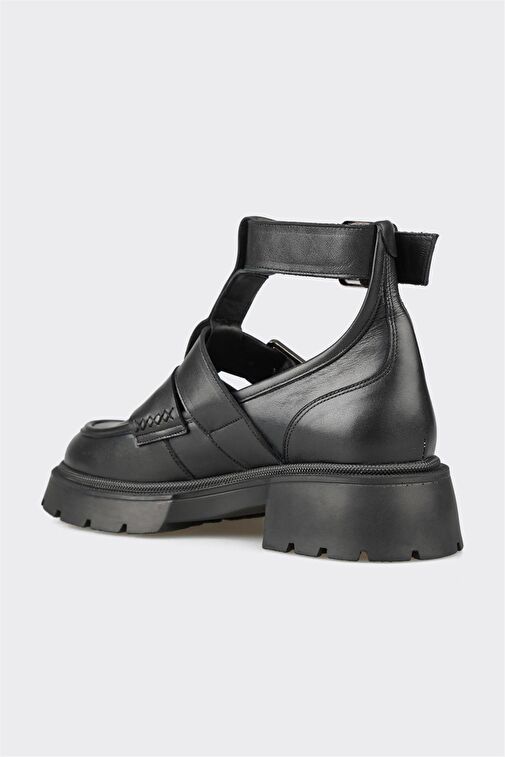 Siyah Deri Kadın Günlük Bot - Görsel 4