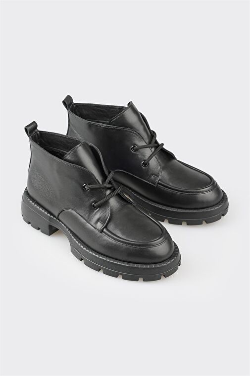 Siyah Deri Kadın Günlük Bot - Görsel 3