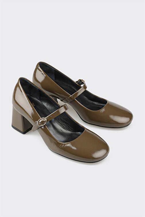 Elle Elle Haki Kadın Rugan Topuklu Ayakkabı YUFFIE | Boyner Haki - 3. görsel