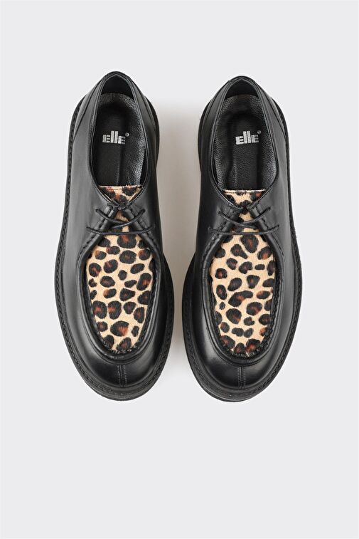 Siyah Deri Kadın Günlük Ayakkabı - Görsel 5