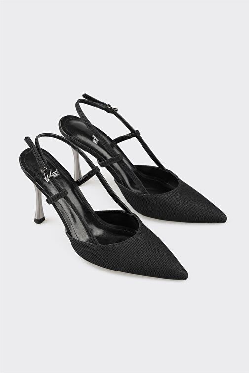 Siyah Kadın Topuklu Ayakkabı - Görsel 4