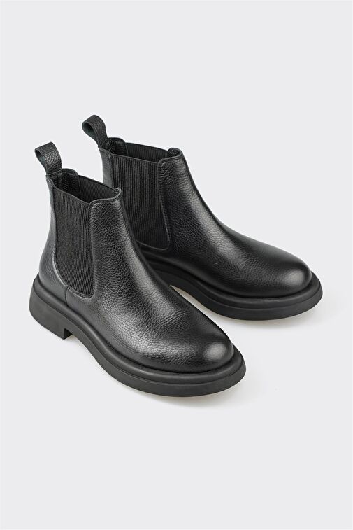 Siyah Deri Kadın Günlük Bot - Görsel 3
