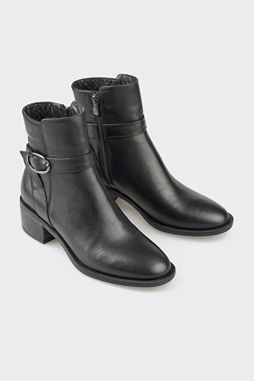 Siyah Deri Kadın Günlük Bot - Görsel 3