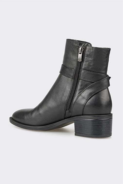 Siyah Deri Kadın Günlük Bot - Görsel 4
