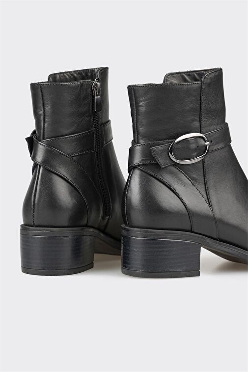 Siyah Deri Kadın Günlük Bot - Görsel 5