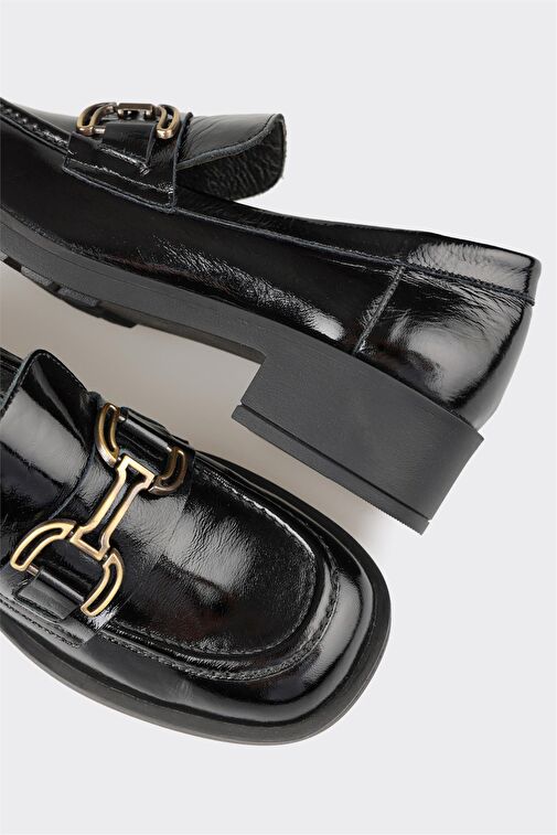 Elle Siyah Kadın Rugan Loafer KURIXAL - Görsel 6