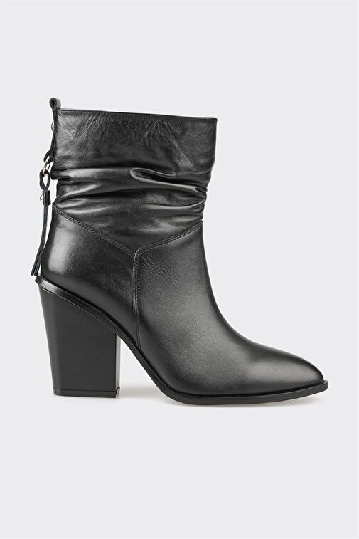 Siyah Deri Kadın Günlük Bot - Görsel 2