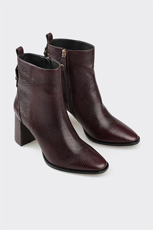 Elle Elle Bordo Deri Kadın Klasik Bot | Boyner Bordo - 4. görsel