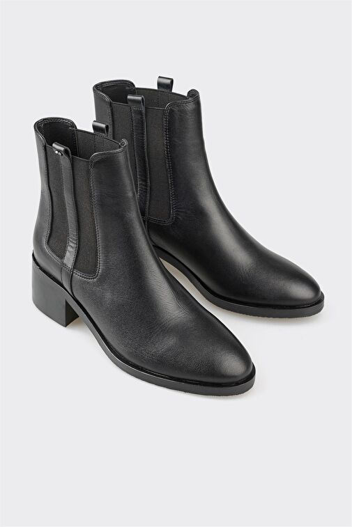 Elle Elle Siyah Deri Kadın Topuklu Bot | Boyner Siyah - 3. görsel