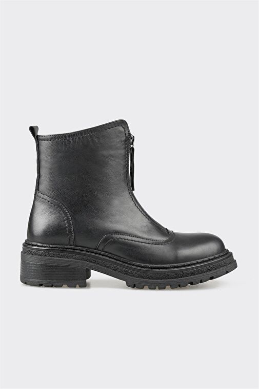 Siyah Deri Kadın Günlük Bot - Görsel 2