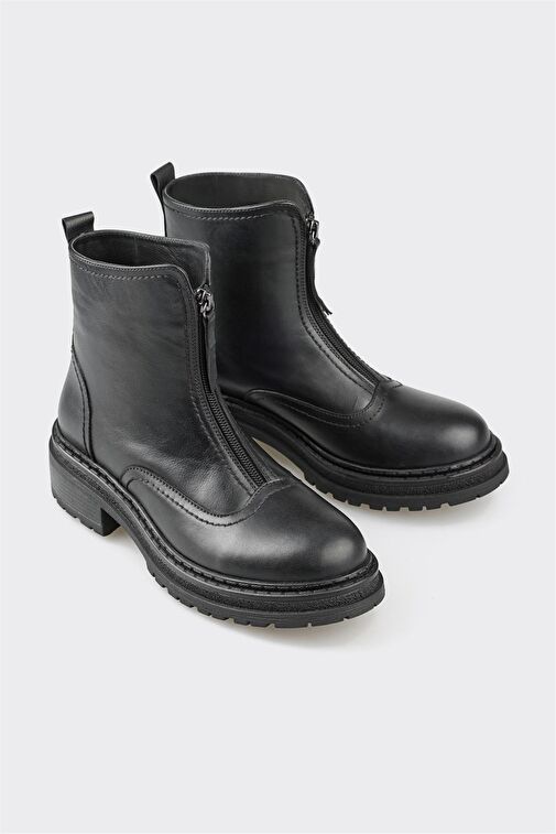 Siyah Deri Kadın Günlük Bot - Görsel 3