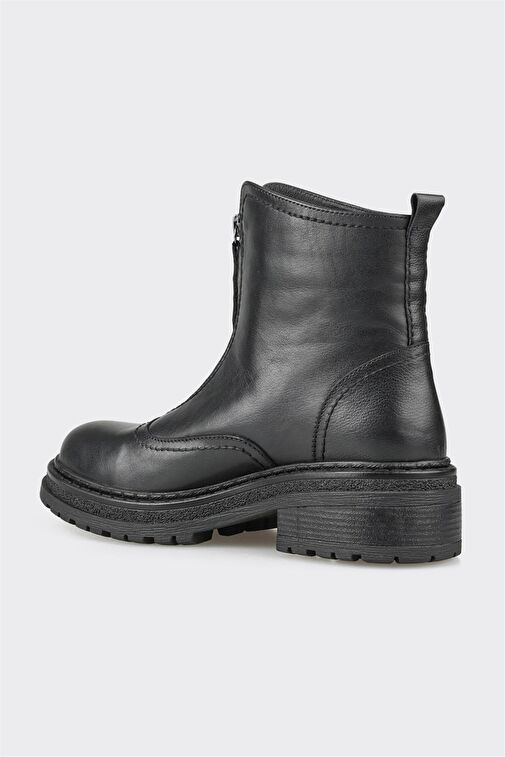Siyah Deri Kadın Günlük Bot - Görsel 4