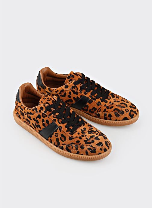 Taba Deri Kadın Spor Ayakkabı - Görsel 3