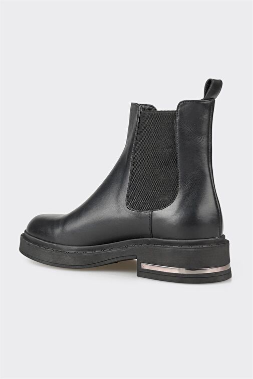 Siyah Deri Kadın Günlük Bot - Görsel 4