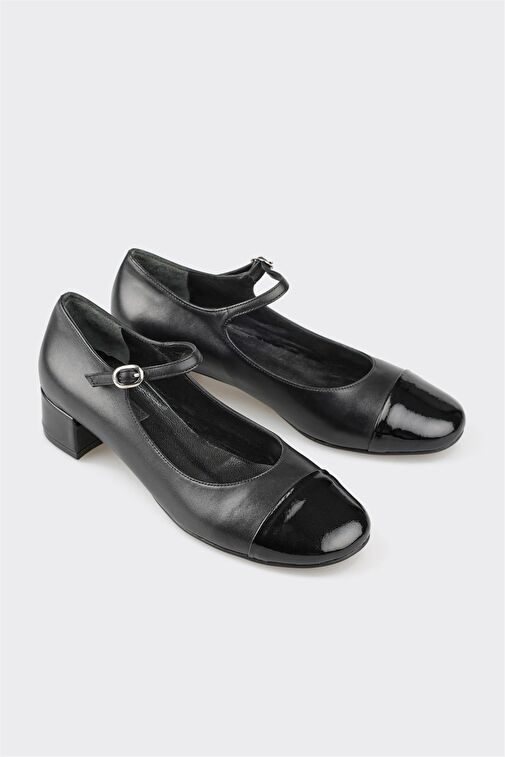 Elle Elle Siyah Deri Kadın Ayakkabı Topuklu Ayakkabı | Boyner Siyah - 2. görsel