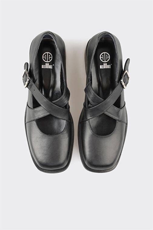 Elle Siyah Kadın Deri Günlük Ayakkabı YORENA - Görsel 6