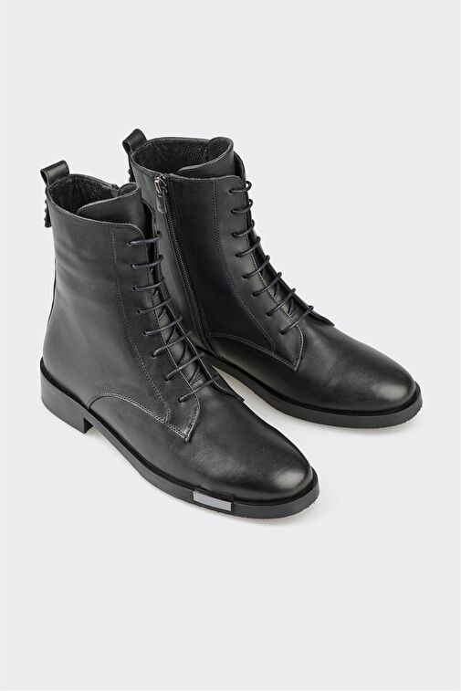 Siyah Deri Kadın Günlük Bot - Görsel 3