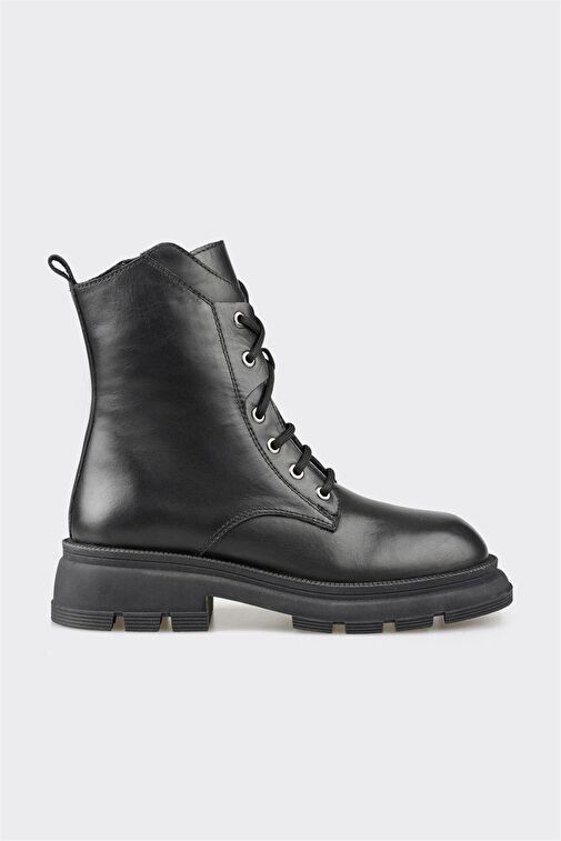 Siyah Deri Kadın Günlük Bot - Görsel 2