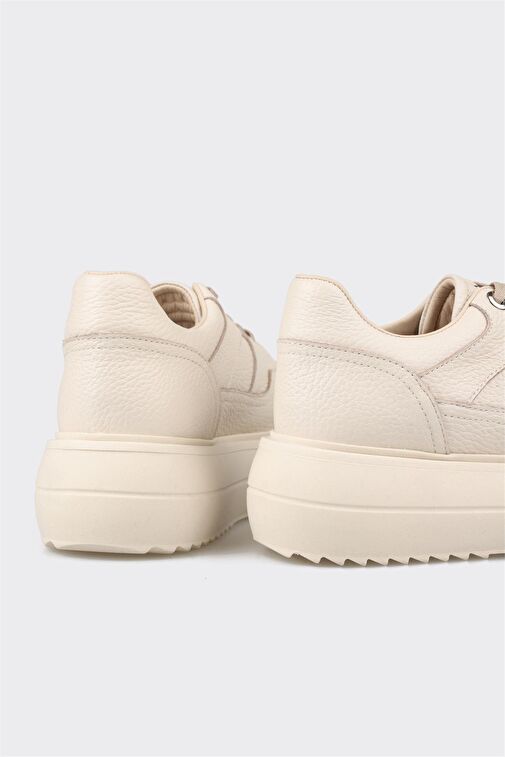 Elle Ekru Kadın Deri Sneaker YANKIN - Görsel 10