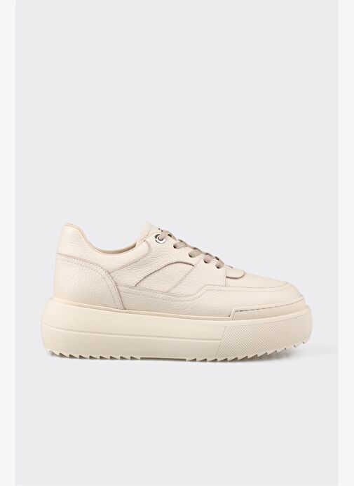 Elle Ekru Kadın Deri Sneaker YANKIN - Görsel 2