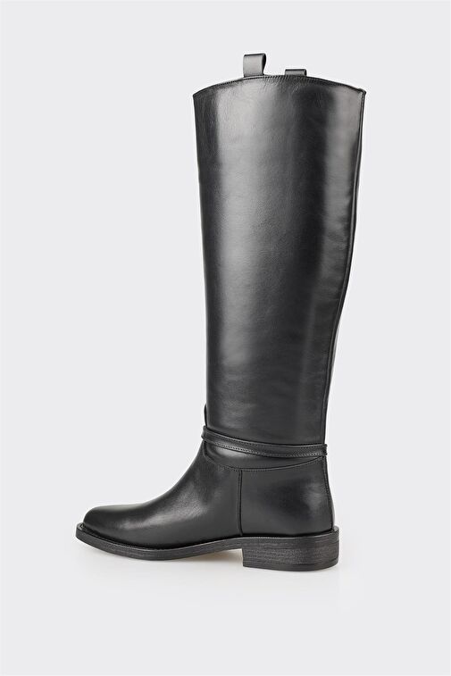 Siyah Deri Kadın Çizme - Görsel 4