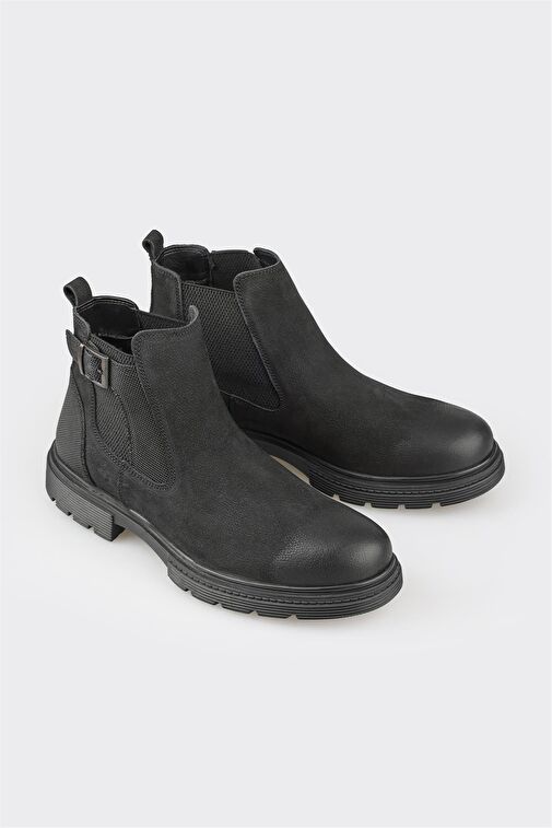 Siyah Deri Erkek Günlük Bot - Görsel 4