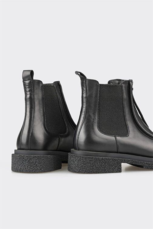 Siyah Deri Kadın Günlük Bot - Görsel 5