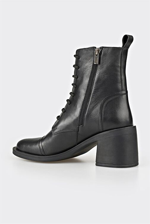 Siyah Deri Kadın Günlük Bot - Görsel 4
