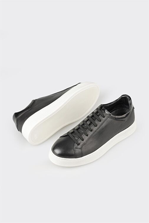 Elle Siyah Erkek Deri Günlük Ayakkabı TORSTEN - Görsel 4