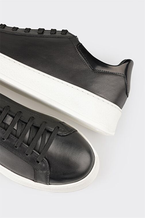 Elle Siyah Erkek Deri Günlük Ayakkabı TORSTEN - Görsel 6