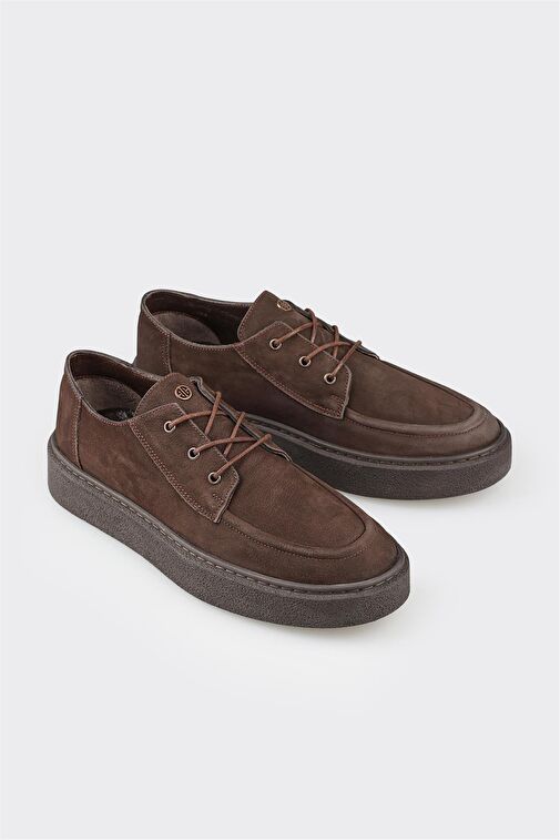 Kahve Deri Erkek Günlük Ayakkabı - Görsel 3