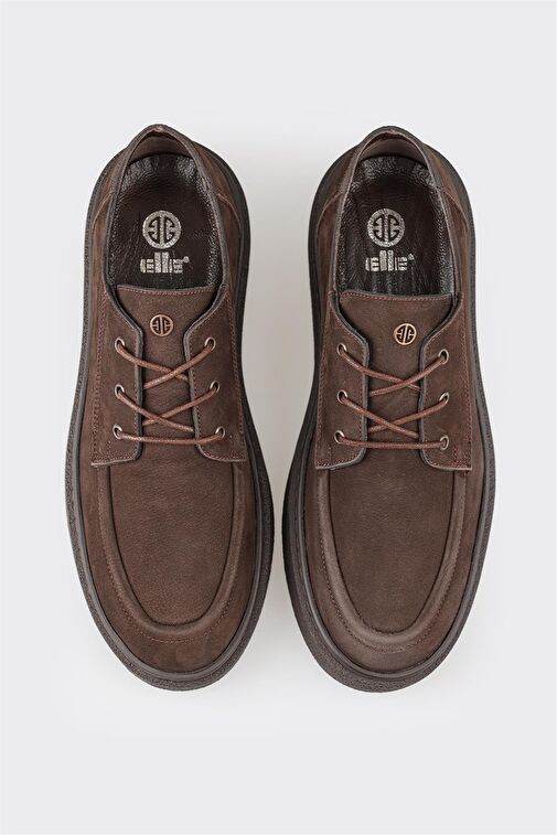 Kahve Deri Erkek Günlük Ayakkabı - Görsel 5
